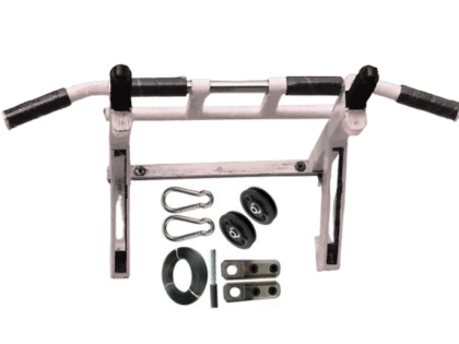 Asat Brand Wall Mounted Pull Up Bar | Home Gym Equipment for Men, Kids and Women | Multipurpose | Multi Grips | Special Feature | White | With Pulley & Accessories