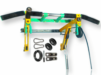 Asat Brand Wall Mounted Pull Up Bar | Home Gym Equipment for Men, Kids and Women | Multipurpose | Multi Grips | Special Feature | Aqua Green & Yellow With Pulley & Accessories