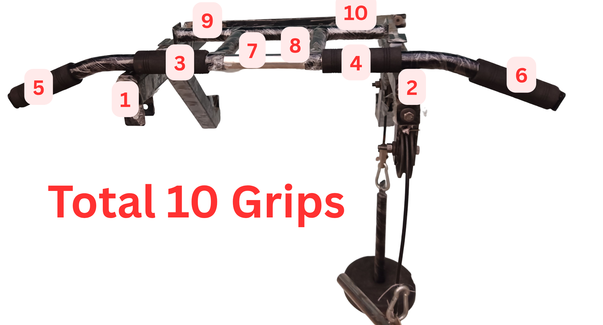 Asat Brand Wall Mounted Pull Up Bar | Home Gym Equipment for Men, Kids and Women | Multipurpose | Multi Grips | Special Feature | Black (without Pulley & Accessories) - Image 7