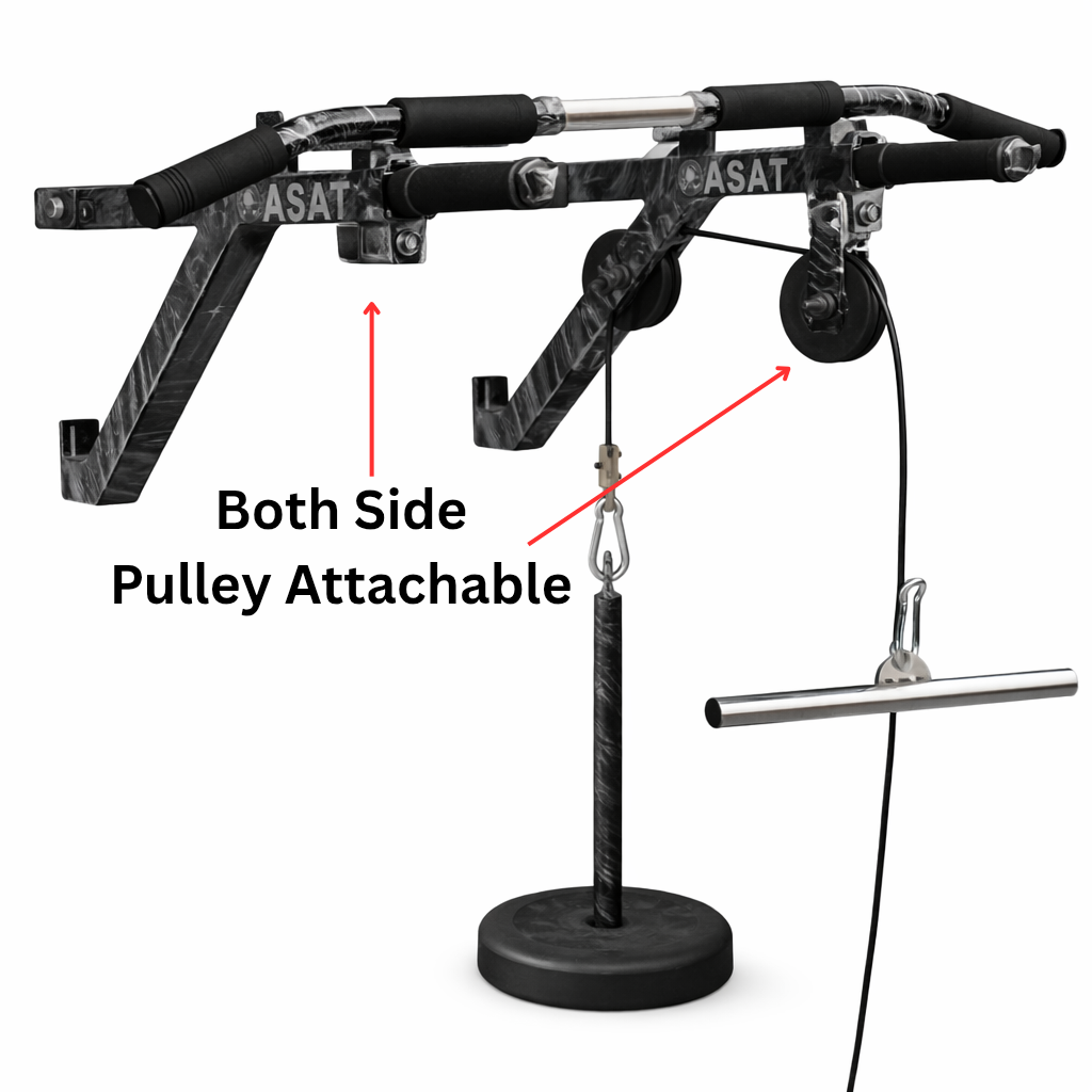 Asat Brand Wall Mounted Pull Up Bar | Home Gym Equipment for Men, Kids and Women | Multipurpose | Multi Grips | Special Feature | Black (without Pulley & Accessories) - Image 3