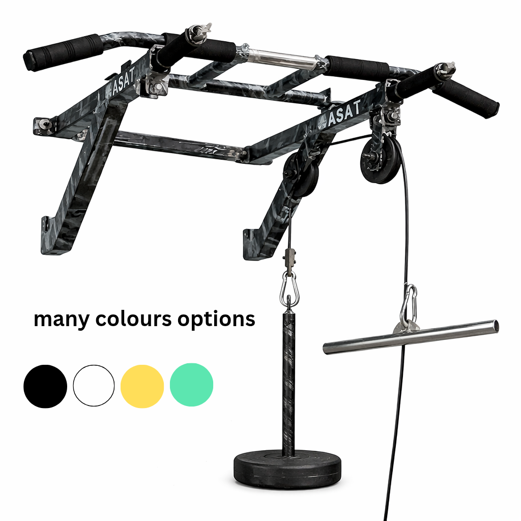 Asat Brand Wall Mounted Pull Up Bar | Home Gym Equipment for Men, Kids and Women | Multipurpose | Multi Grips | Special Feature | Black (without Pulley & Accessories) - Image 2